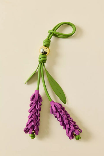 Garden Florals Faux Leather Bag Charm