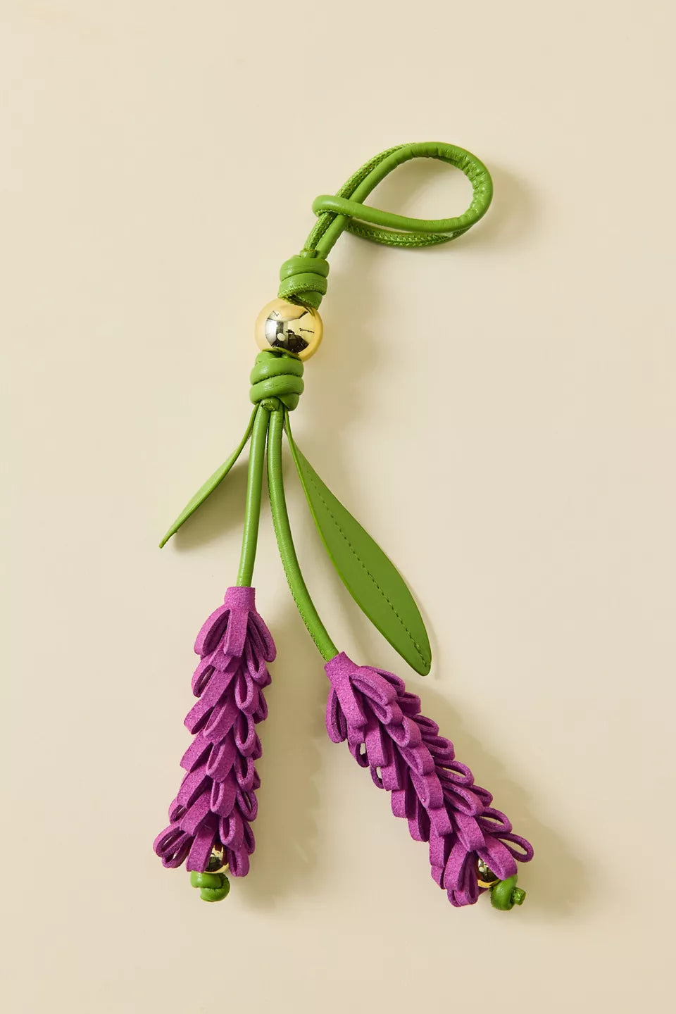 Garden Florals Faux Leather Bag Charm
